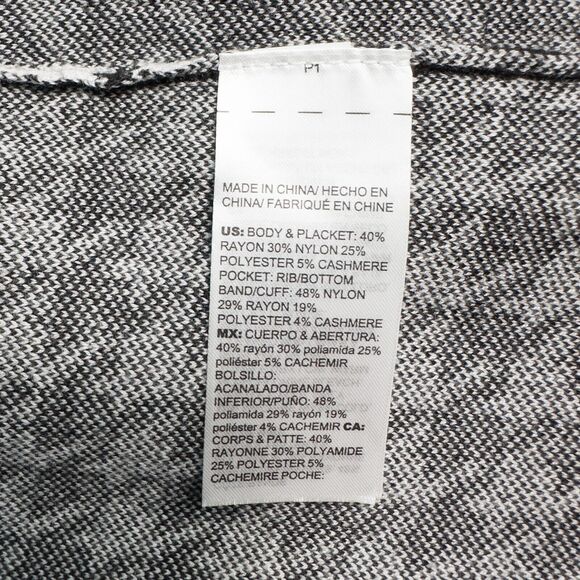 Chicos Houndstooth Cashmere Blend Long Cardigan Womens 1 Medium Black White - Picture 14 of 16